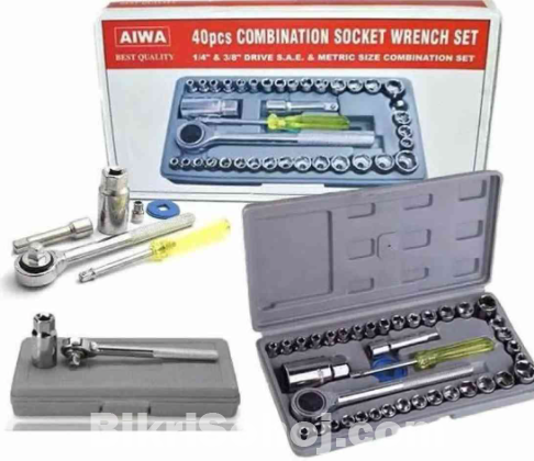 40 In 1 Pcs Wrench Tool Kit & Screwdriver And Socket Set